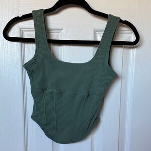 VS Pink Green Corset Tank Top